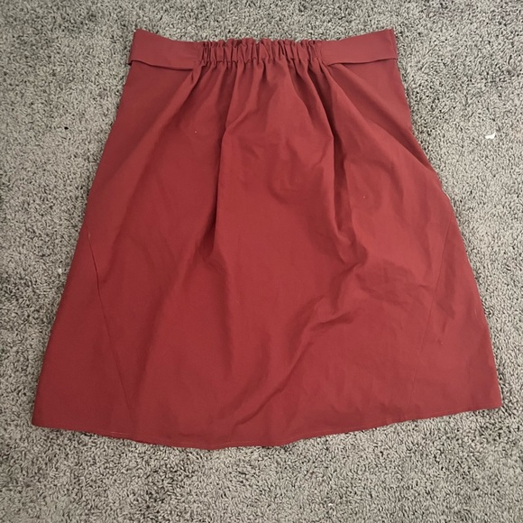 EUC NAF NAF Paper Bag Style Skirt in Dark Coral, Medium - Picture 2 of 4